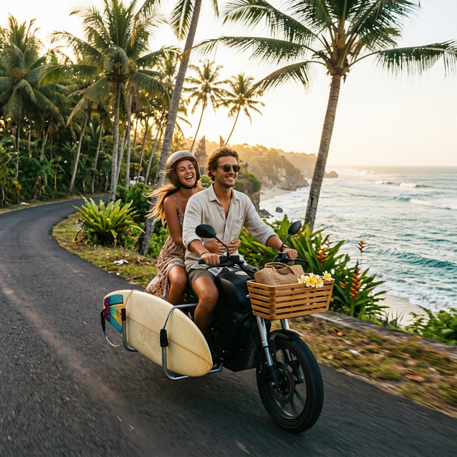 Coastal ride along Bali cliffs